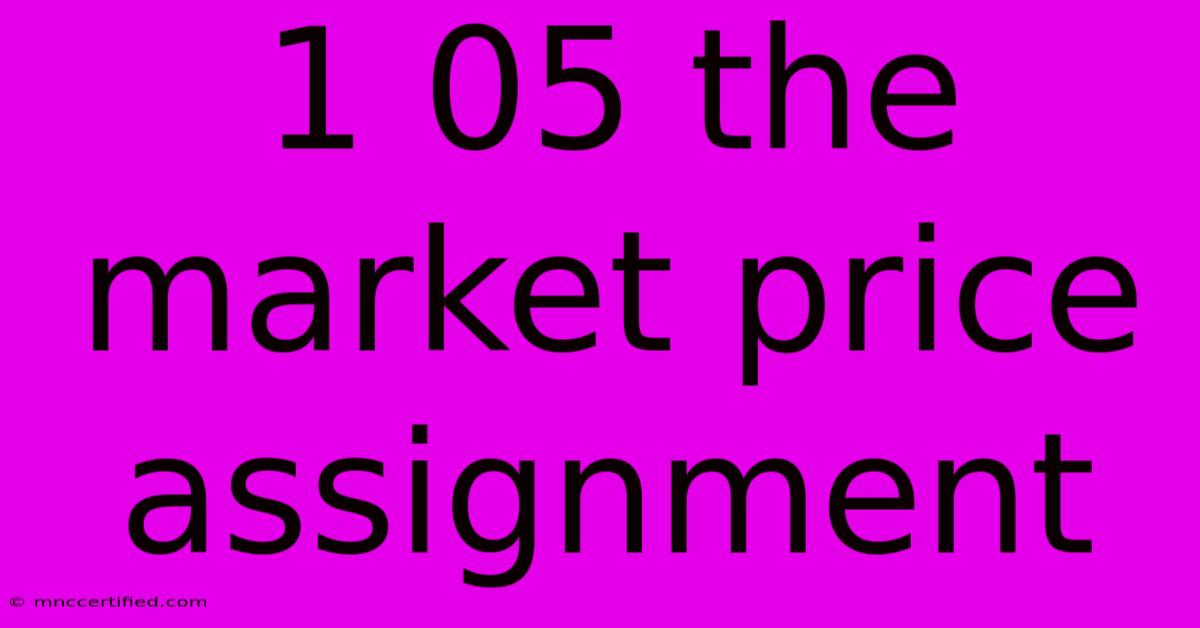 1 05 The Market Price Assignment