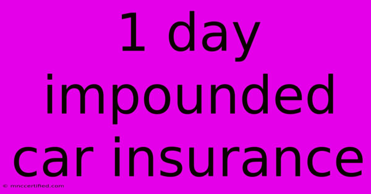 1 Day Impounded Car Insurance