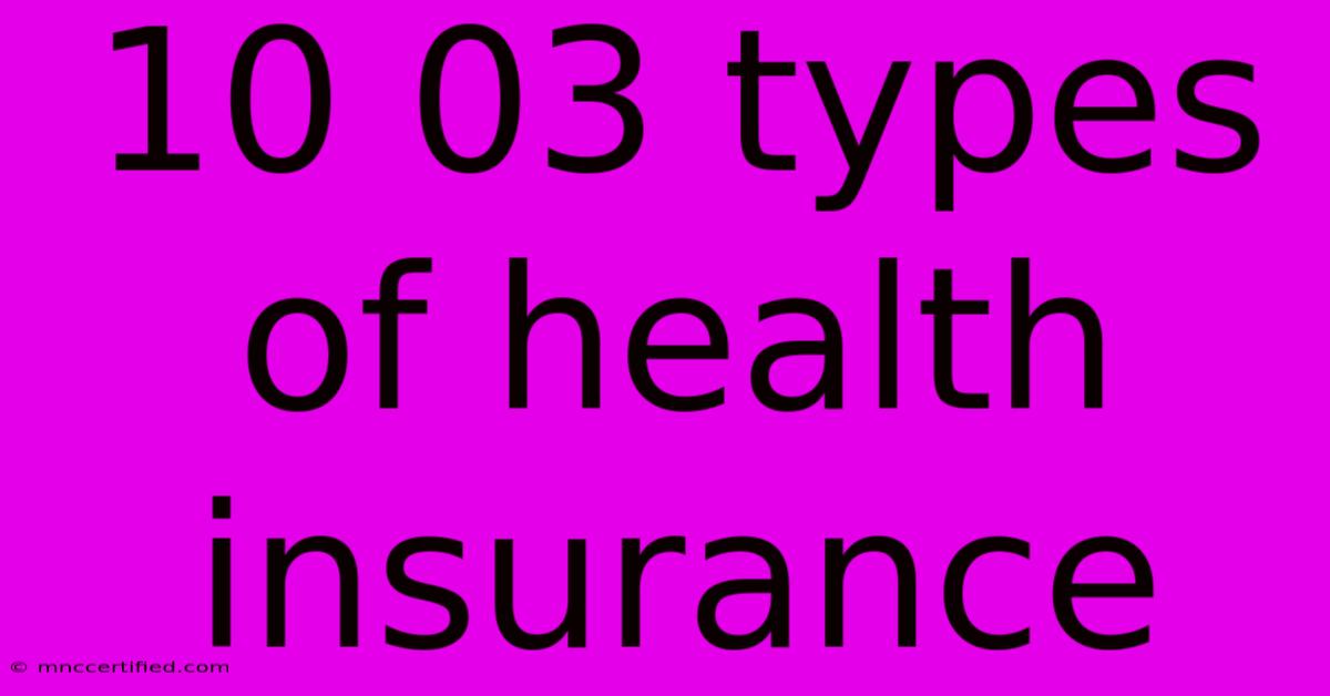 10 03 Types Of Health Insurance