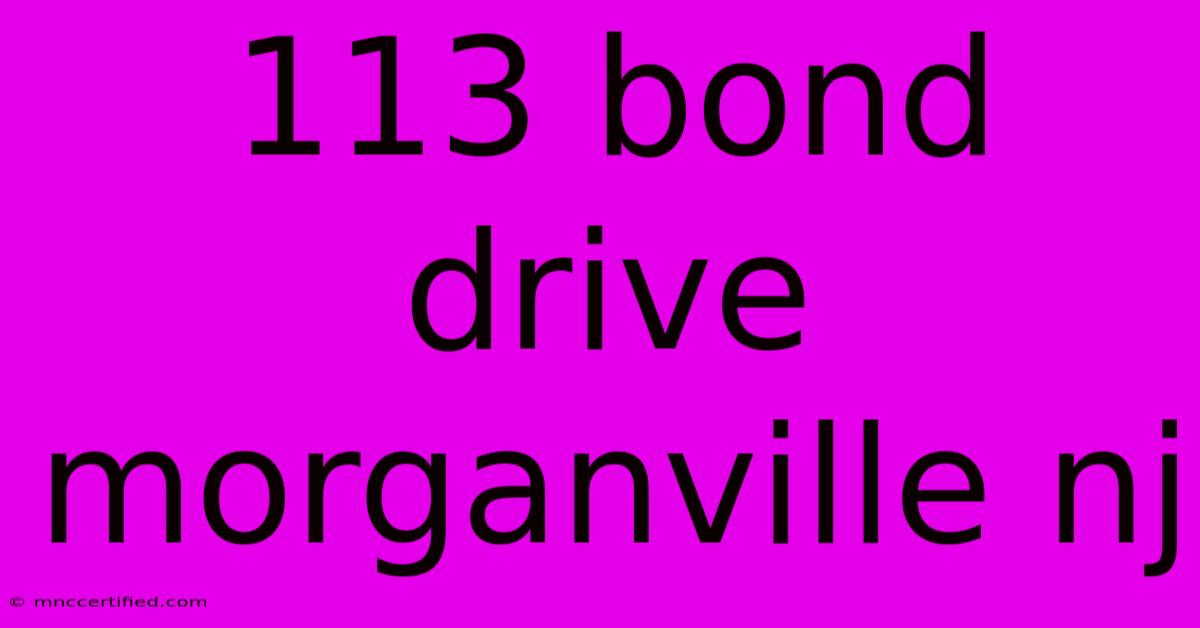 113 Bond Drive Morganville Nj