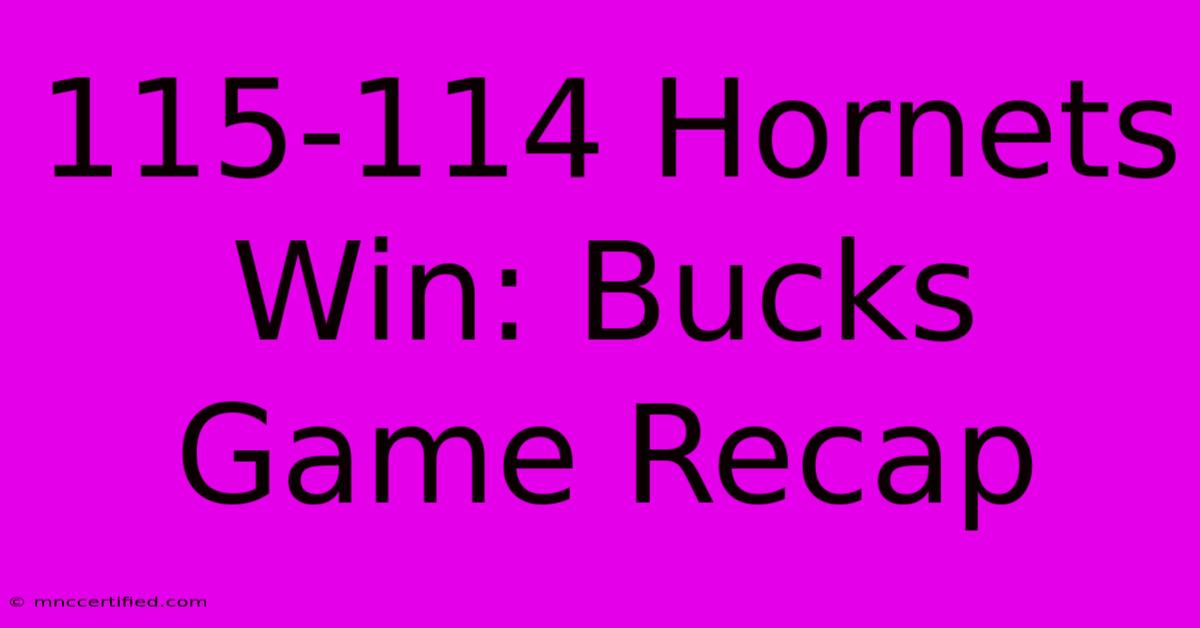 115-114 Hornets Win: Bucks Game Recap