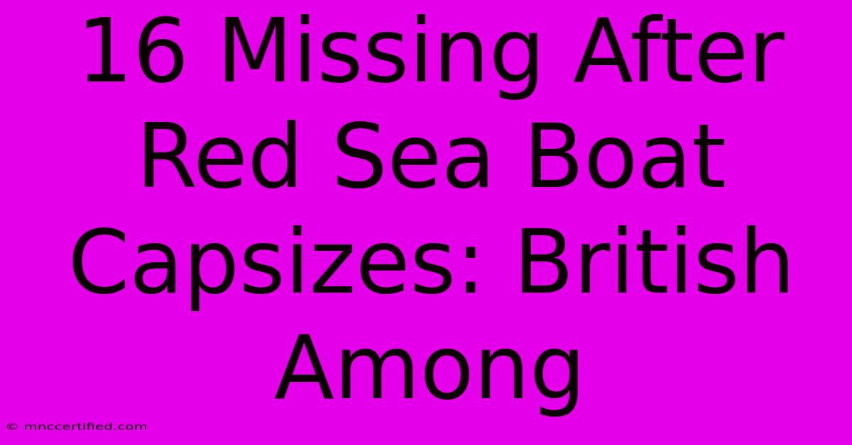 16 Missing After Red Sea Boat Capsizes: British Among