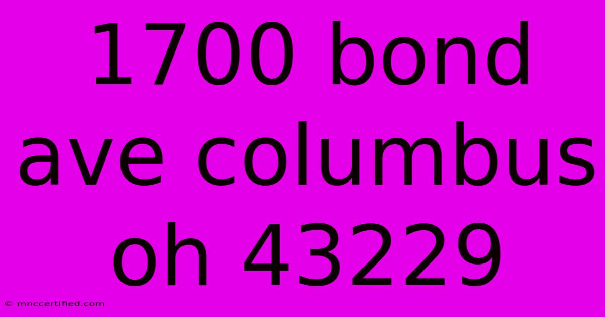 1700 Bond Ave Columbus Oh 43229