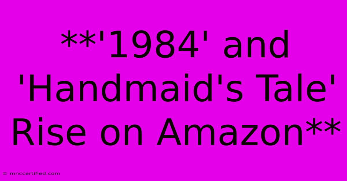 **'1984' And 'Handmaid's Tale' Rise On Amazon** 