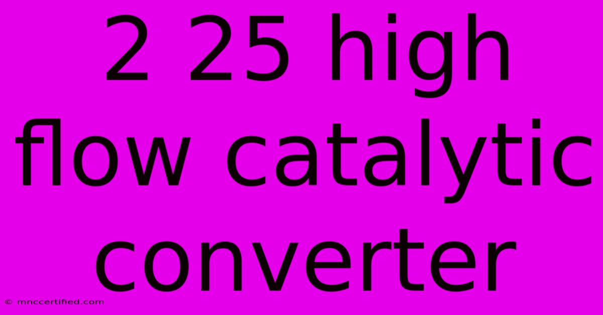 2 25 High Flow Catalytic Converter