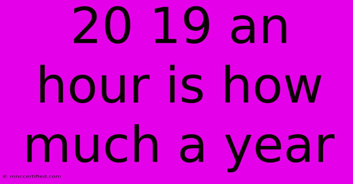 20 19 An Hour Is How Much A Year