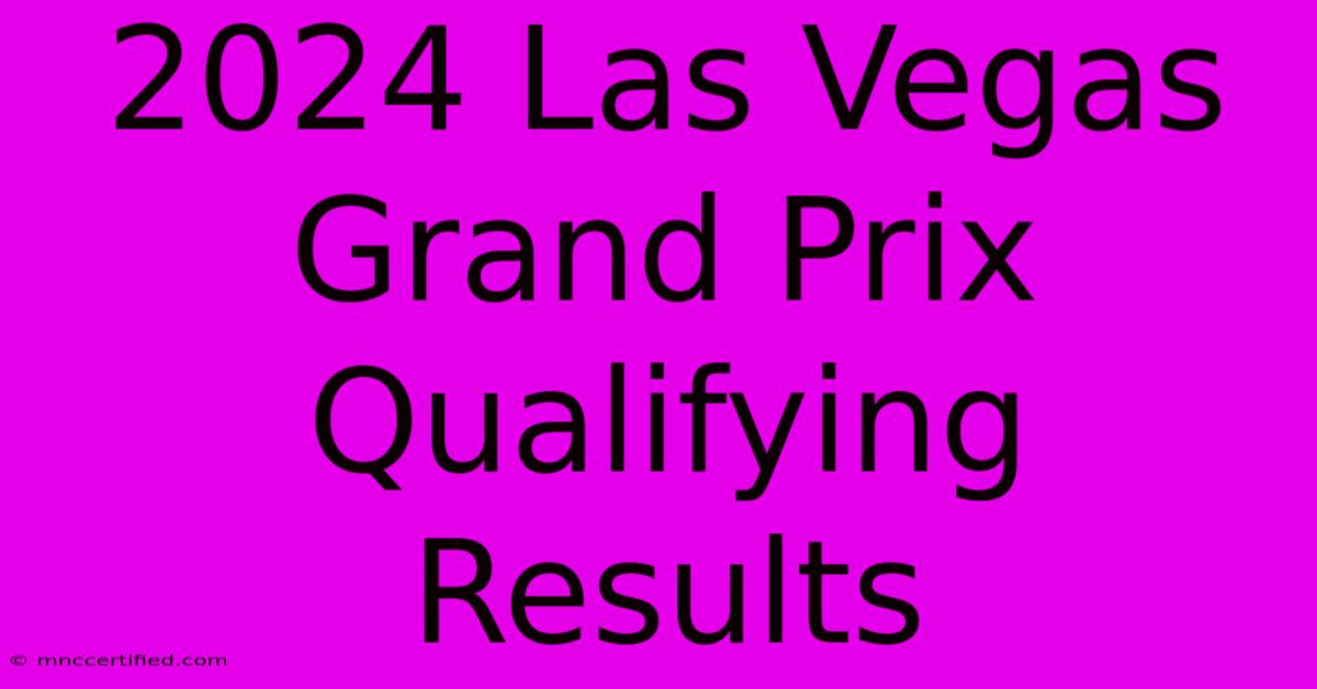 2024 Las Vegas Grand Prix Qualifying Results