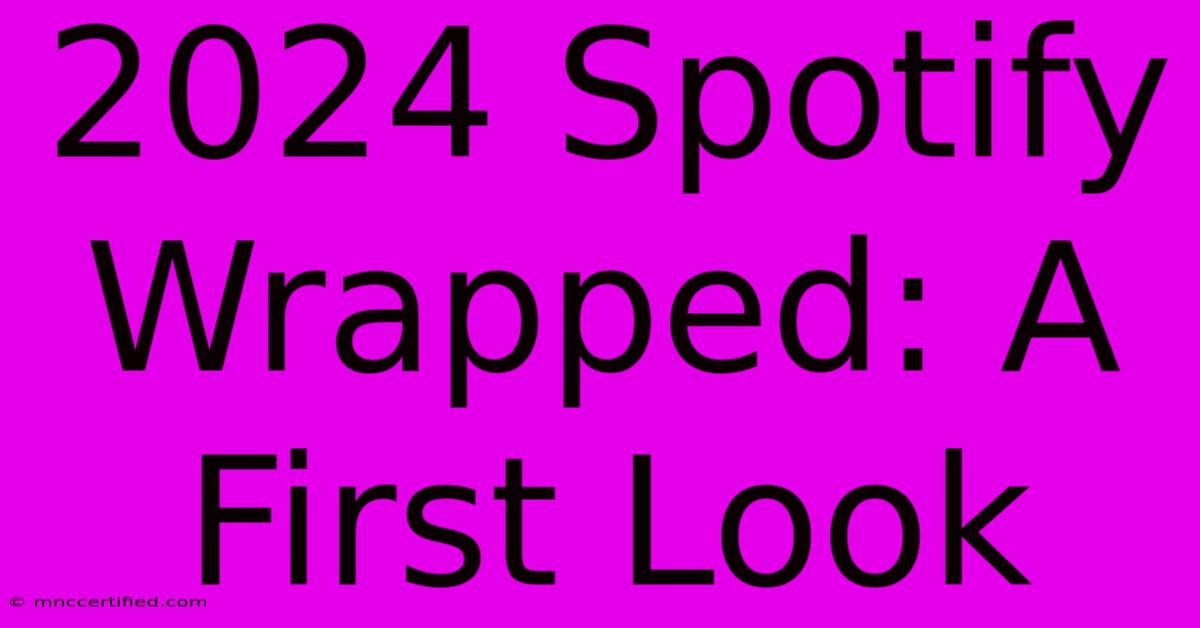 2024 Spotify Wrapped: A First Look