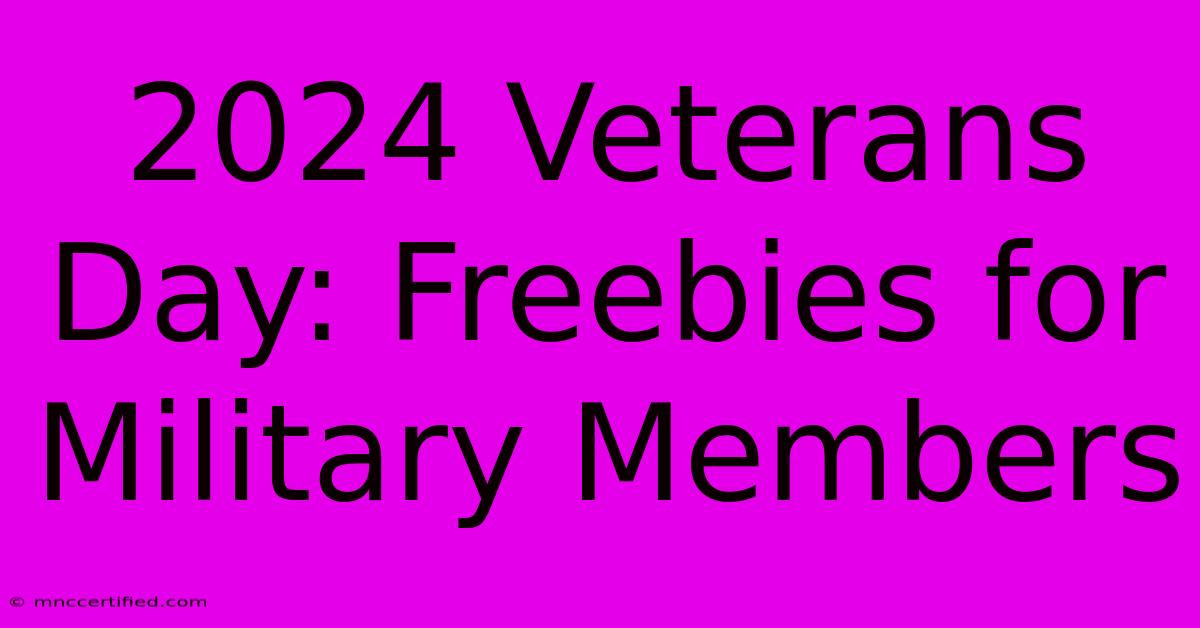 2024 Veterans Day: Freebies For Military Members