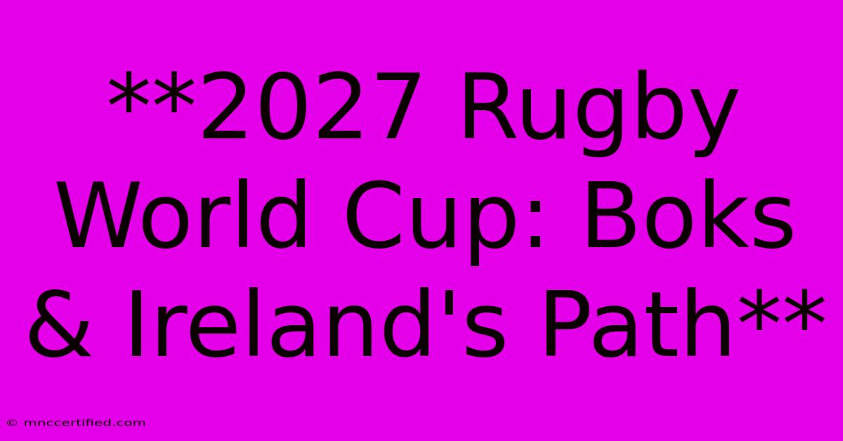 **2027 Rugby World Cup: Boks & Ireland's Path** 