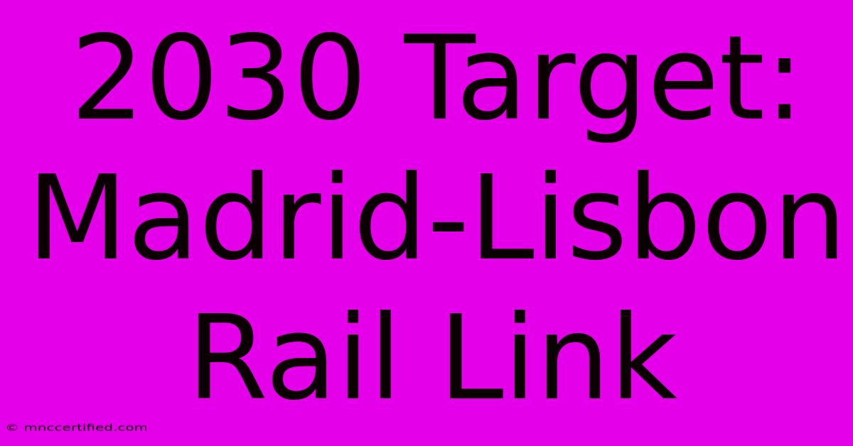 2030 Target: Madrid-Lisbon Rail Link