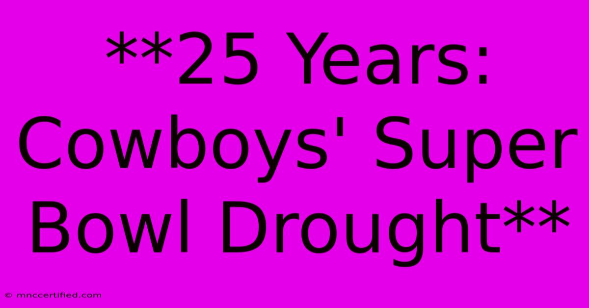 **25 Years: Cowboys' Super Bowl Drought**