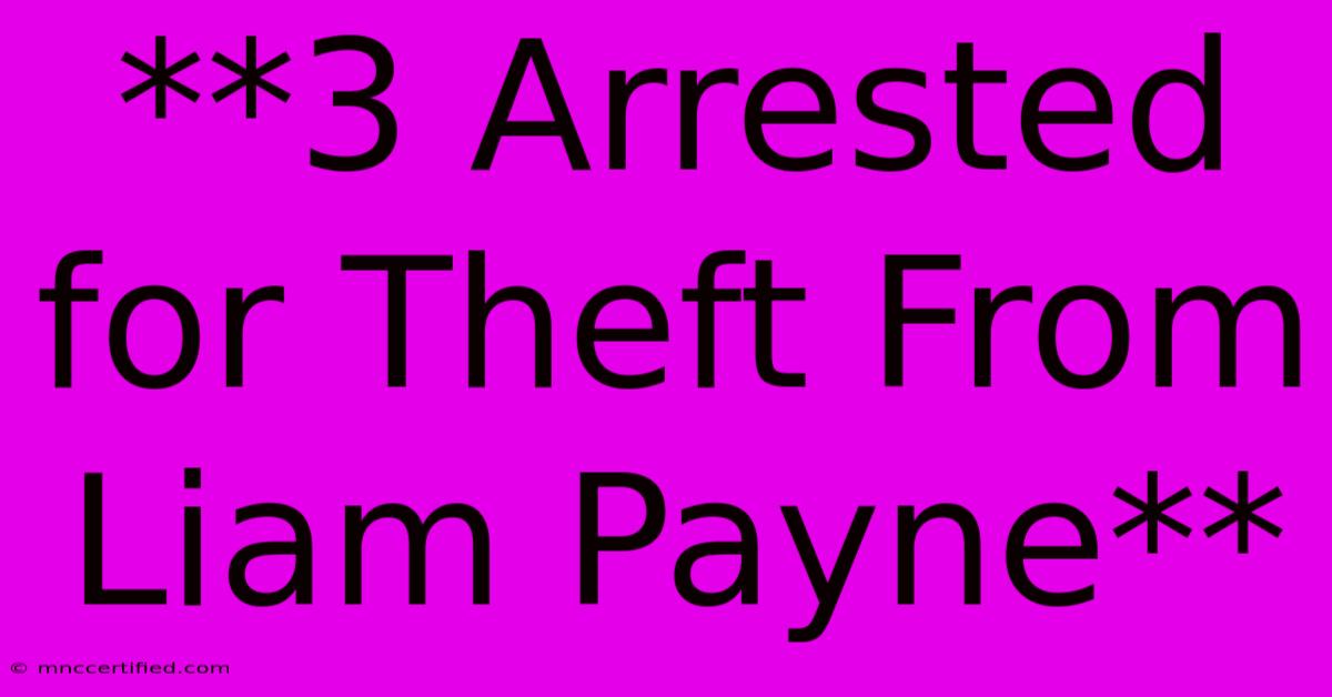 **3 Arrested For Theft From Liam Payne** 