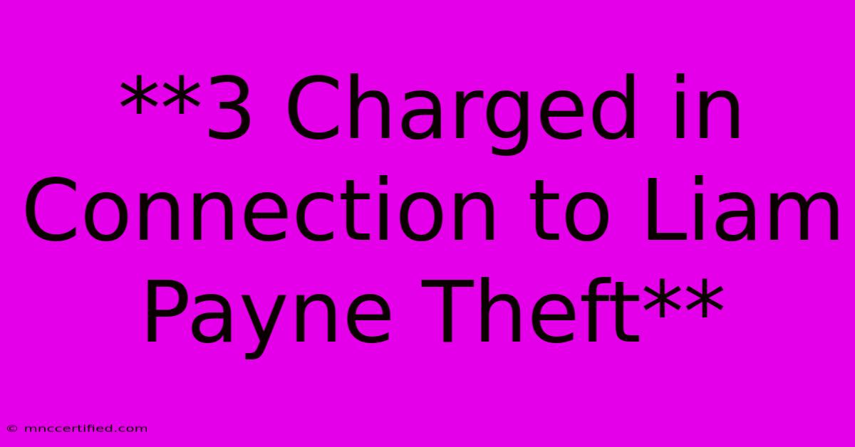 **3 Charged In Connection To Liam Payne Theft**