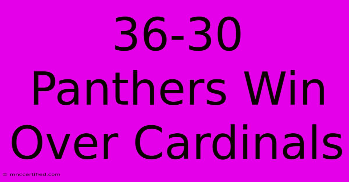 36-30 Panthers Win Over Cardinals