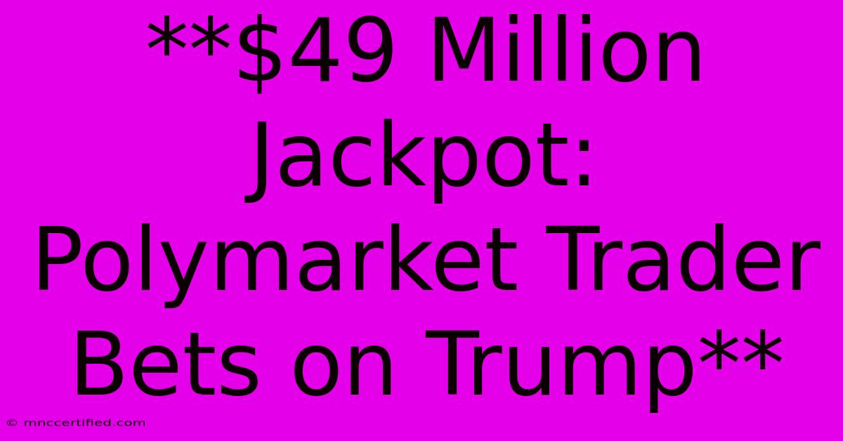 **$49 Million Jackpot: Polymarket Trader Bets On Trump**