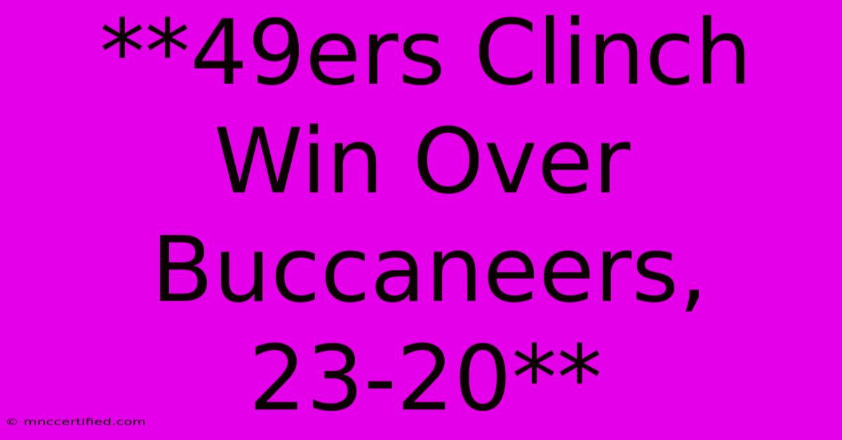 **49ers Clinch Win Over Buccaneers, 23-20**