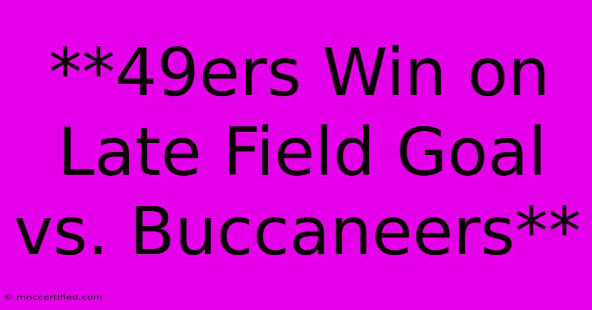 **49ers Win On Late Field Goal Vs. Buccaneers**