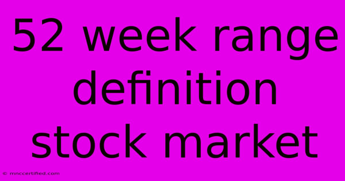 52 Week Range Definition Stock Market