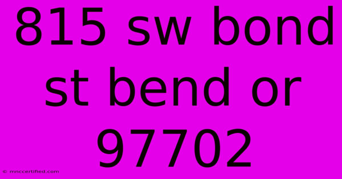 815 Sw Bond St Bend Or 97702