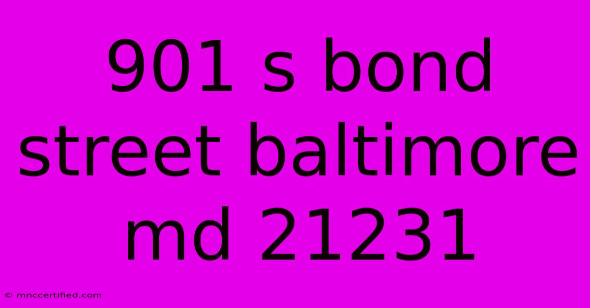 901 S Bond Street Baltimore Md 21231