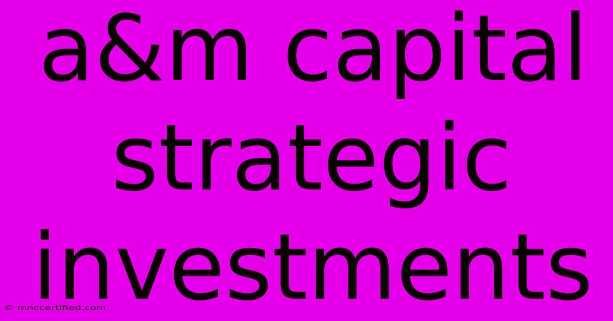 A&m Capital Strategic Investments