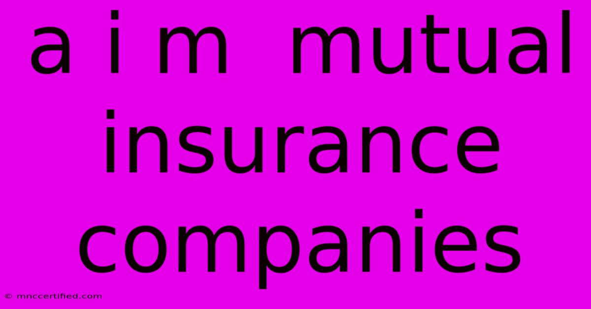 A I M  Mutual Insurance Companies