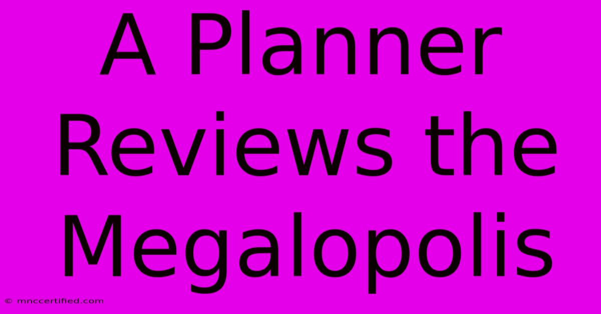 A Planner Reviews The Megalopolis