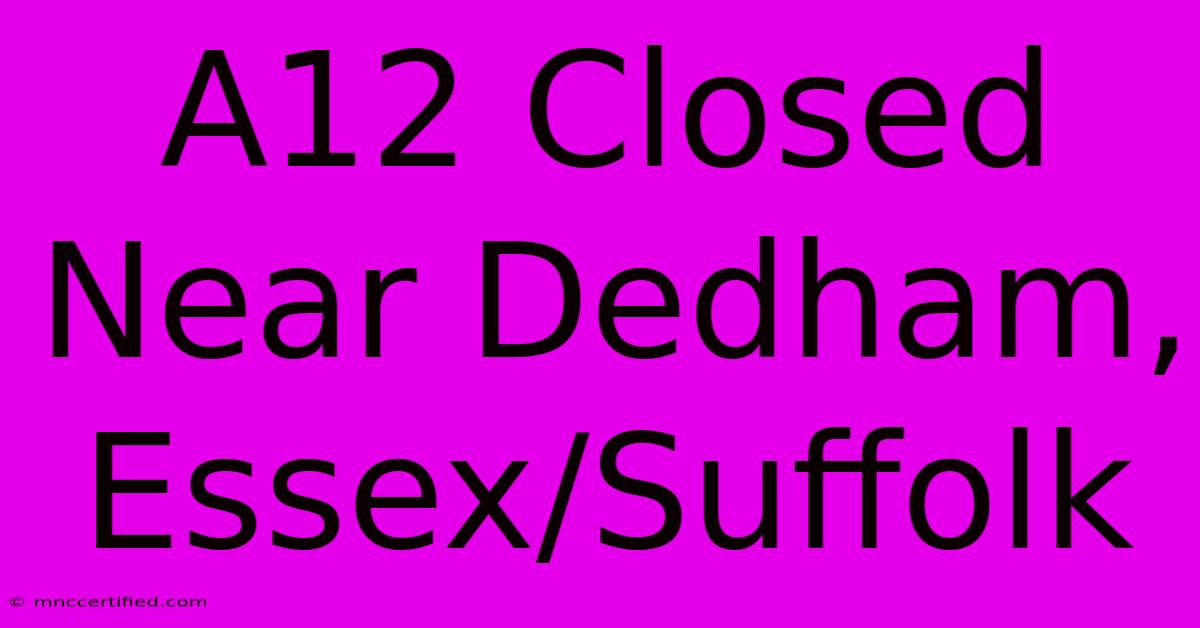 A12 Closed Near Dedham, Essex/Suffolk