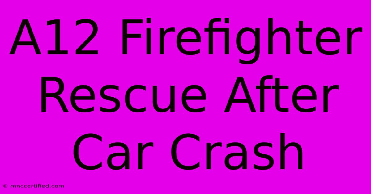 A12 Firefighter Rescue After Car Crash