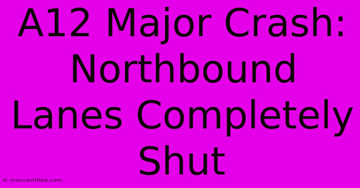 A12 Major Crash: Northbound Lanes Completely Shut