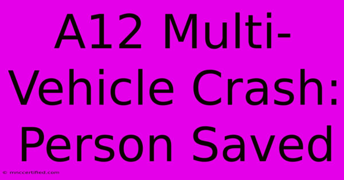 A12 Multi-Vehicle Crash: Person Saved