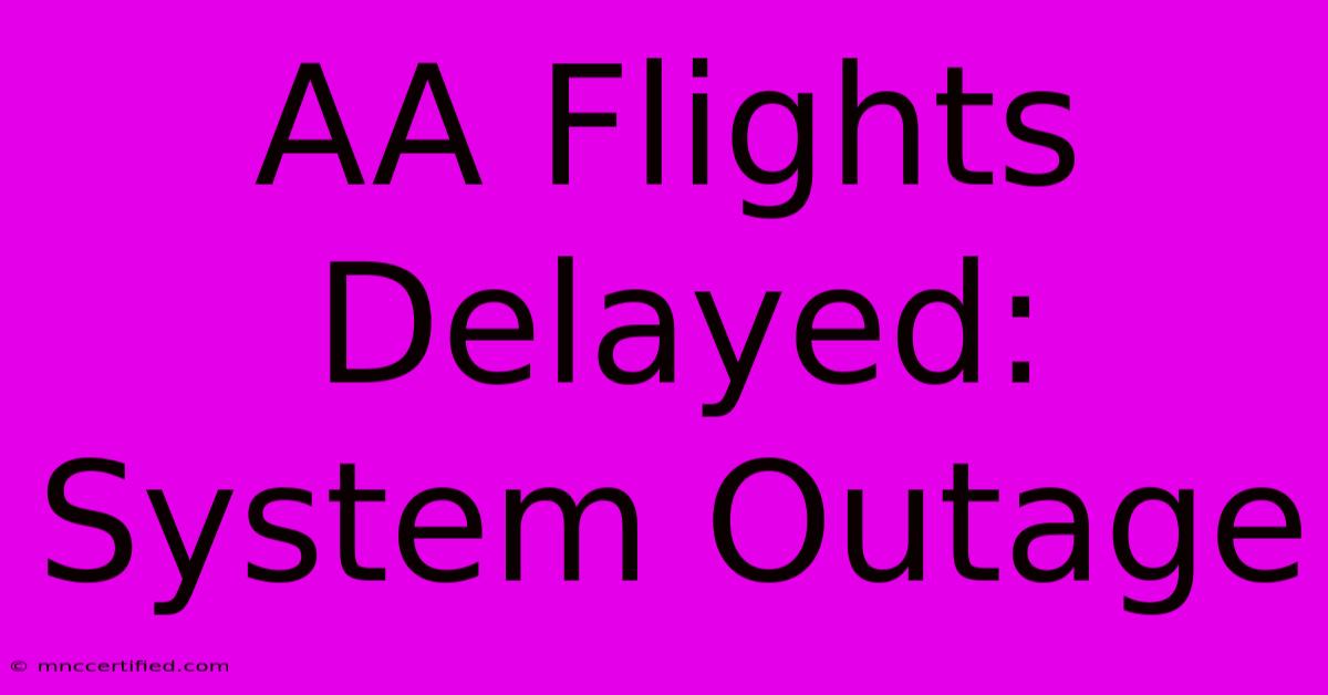 AA Flights Delayed: System Outage