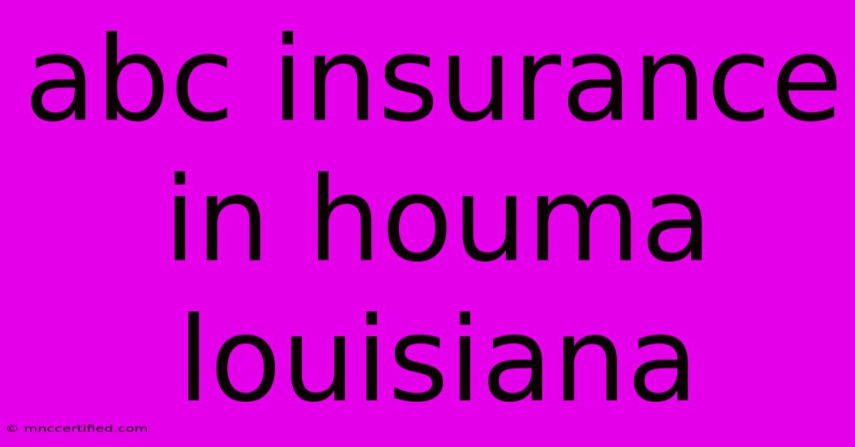 Abc Insurance In Houma Louisiana