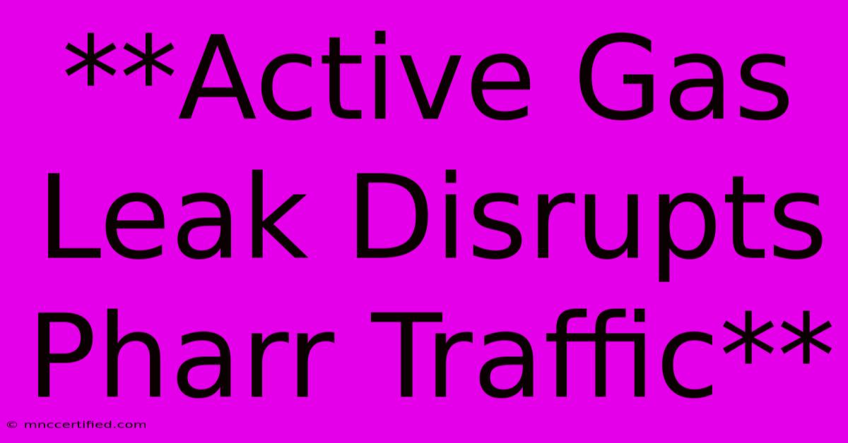 **Active Gas Leak Disrupts Pharr Traffic**