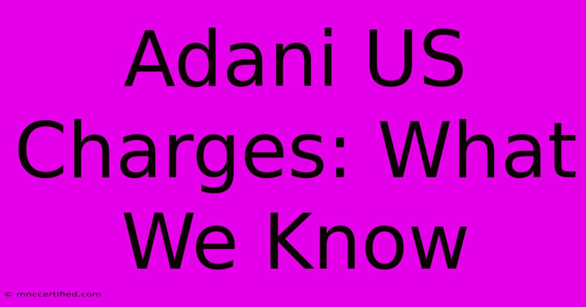 Adani US Charges: What We Know