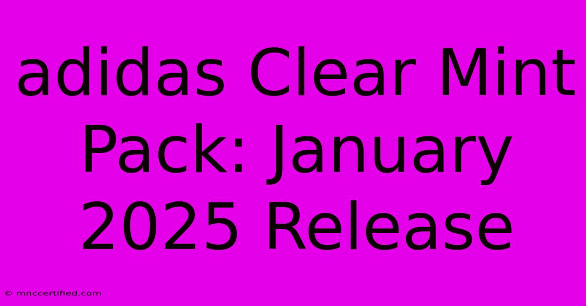 Adidas Clear Mint Pack: January 2025 Release