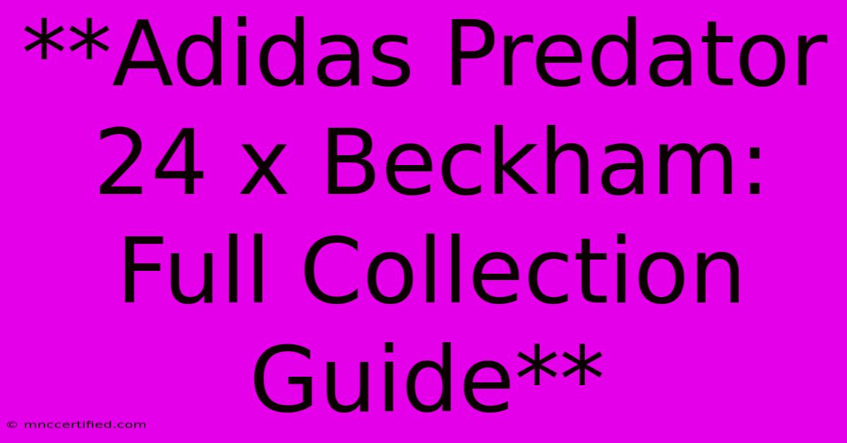 **Adidas Predator 24 X Beckham: Full Collection Guide**