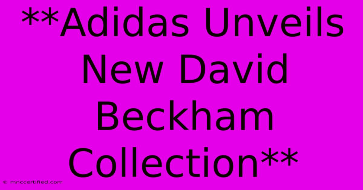 **Adidas Unveils New David Beckham Collection**