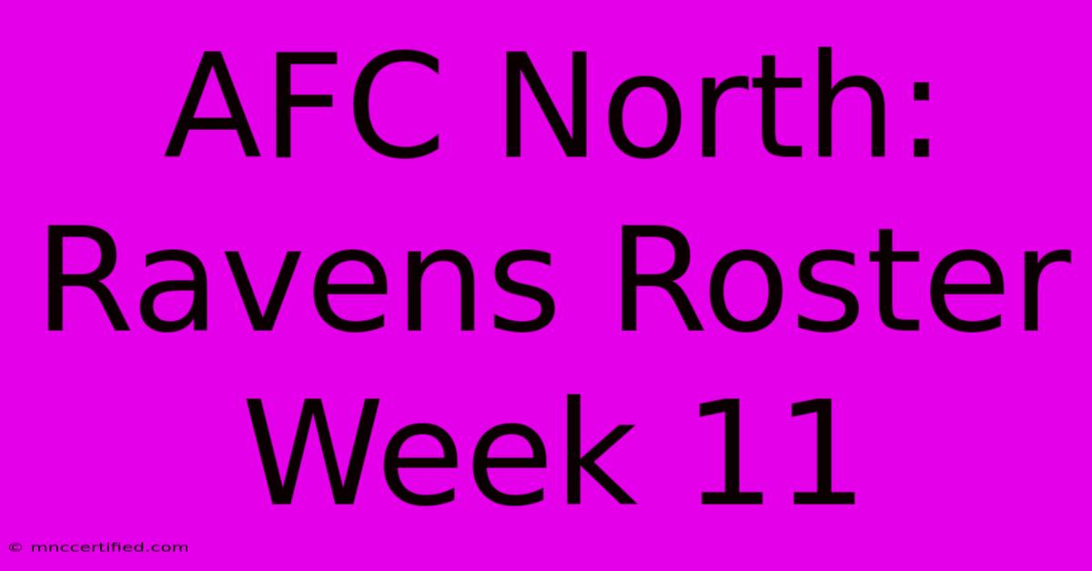 AFC North: Ravens Roster Week 11