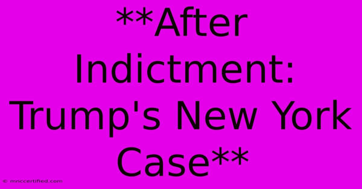 **After Indictment: Trump's New York Case**