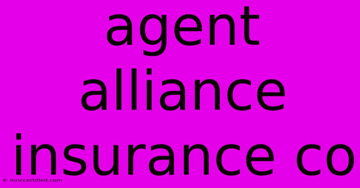 Agent Alliance Insurance Co