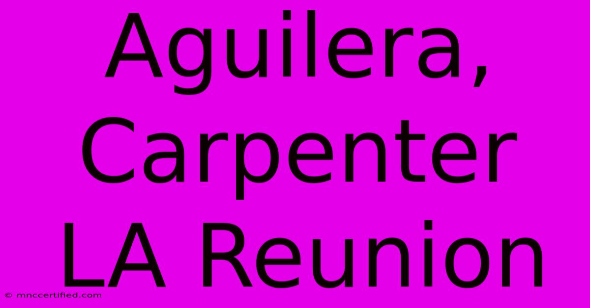 Aguilera, Carpenter LA Reunion