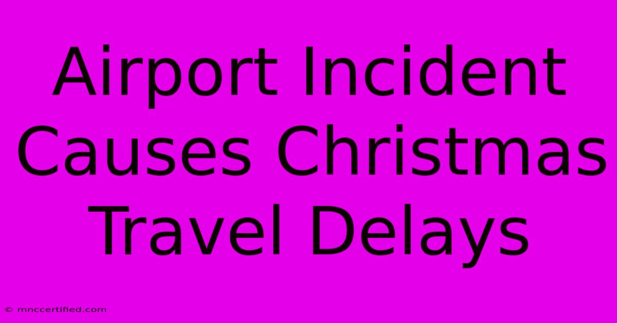 Airport Incident Causes Christmas Travel Delays