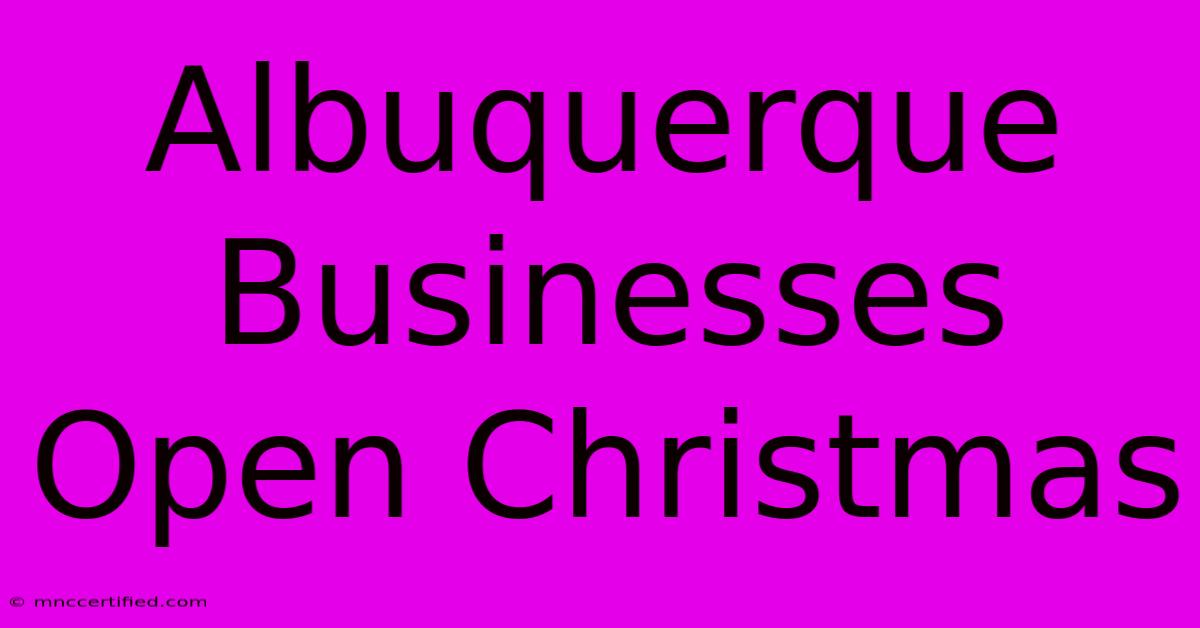 Albuquerque Businesses Open Christmas