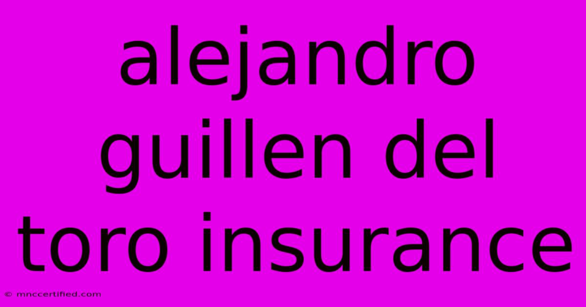 Alejandro Guillen Del Toro Insurance 