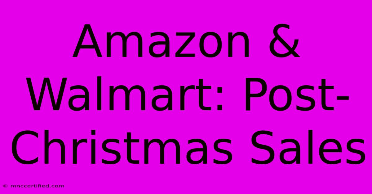 Amazon & Walmart: Post-Christmas Sales