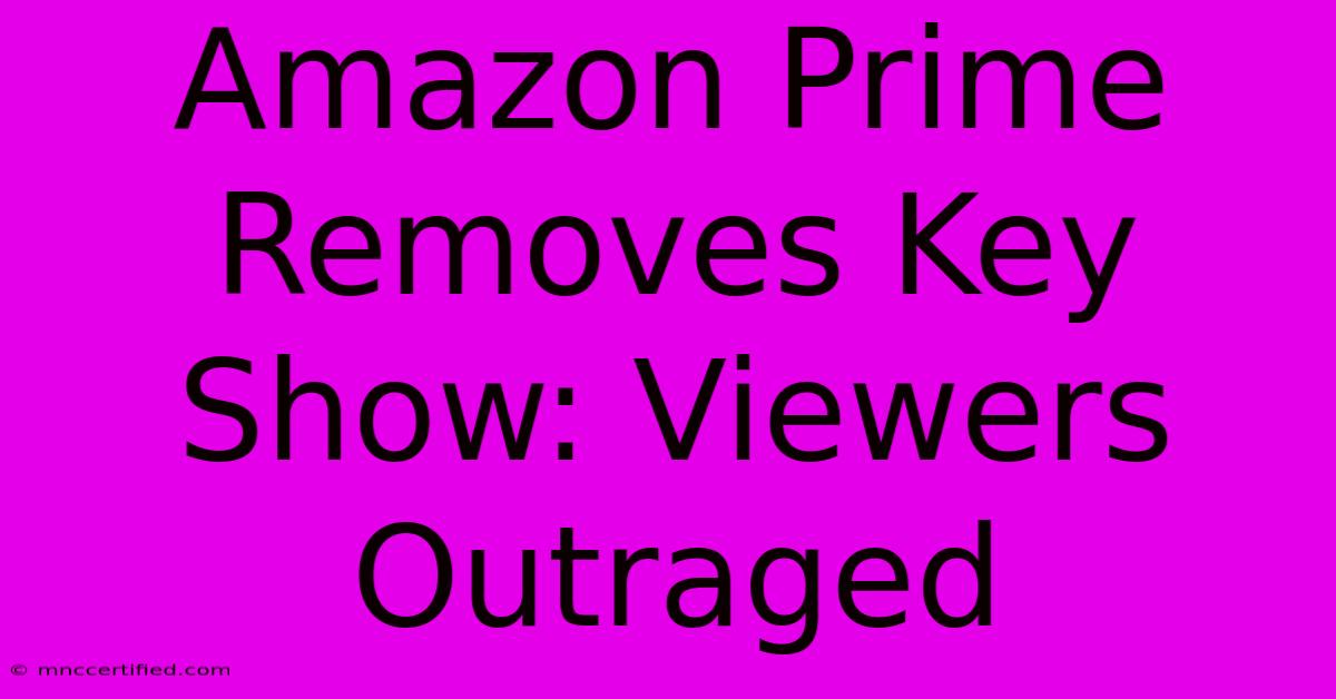 Amazon Prime Removes Key Show: Viewers Outraged