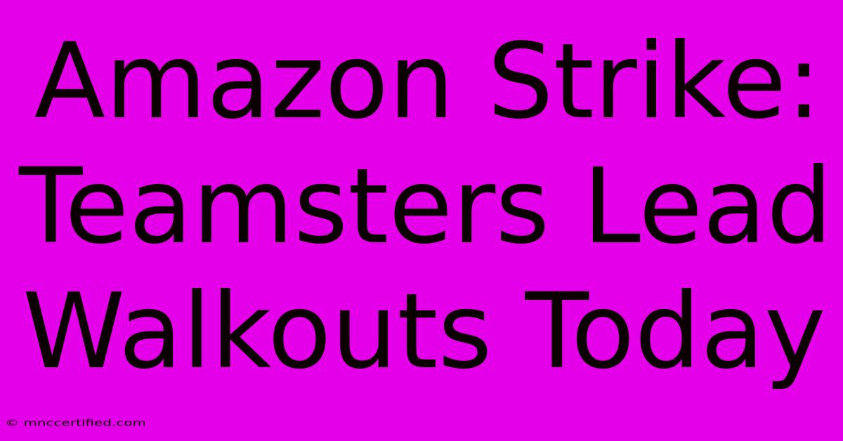 Amazon Strike: Teamsters Lead Walkouts Today