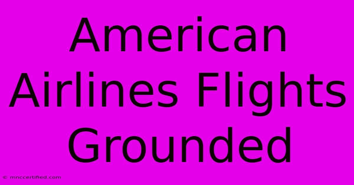 American Airlines Flights Grounded